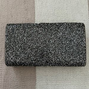 Nordstrom Silver Glitter & Metallic Clutch Purse